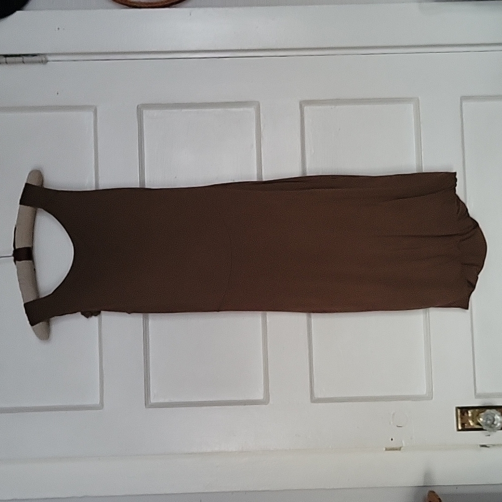 Peruvian Connection Draped Roll Hem Rosette Midi … - image 7